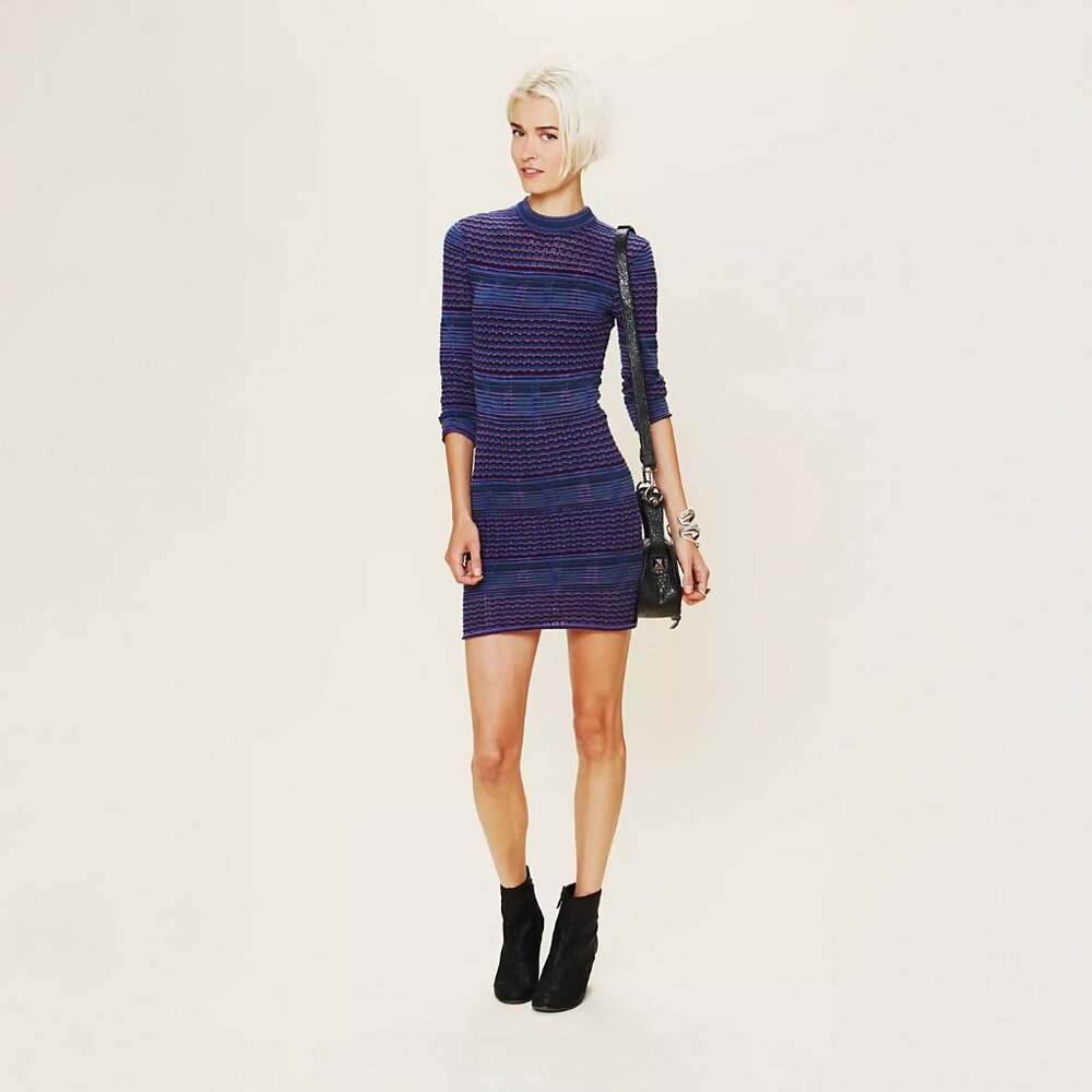 Free People Sweater Knit Dress in Teal Jewel - sz Small - Picture 5 of 5